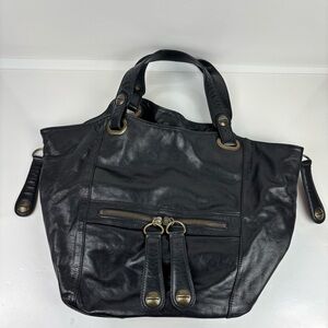 Gerard Darel Tote flower saint germain 72h Black Leather Tote Bag
